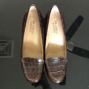 Brown Franco Sarto Loafer Heels